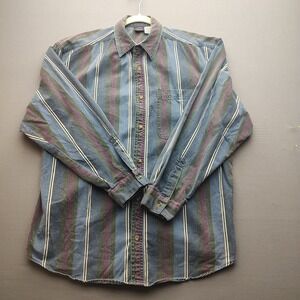 Saugatuck Man's Multicolored Casual Button Up shirt Long Sleeve Large